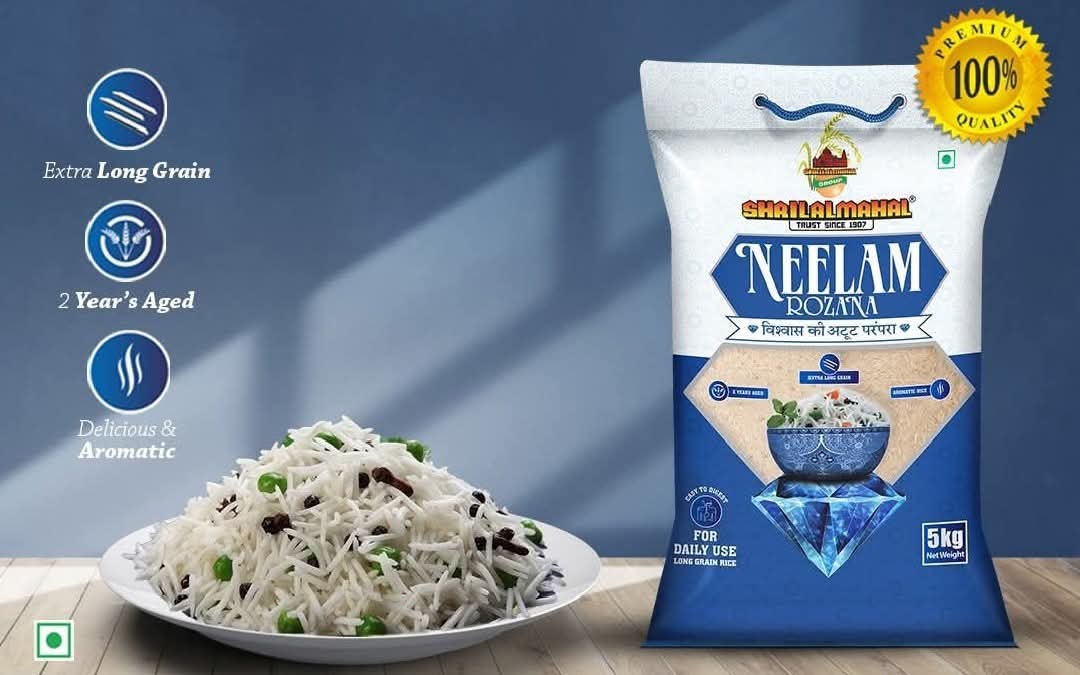 Riz Basmati Neelam 5kg — Image 2 sur 3